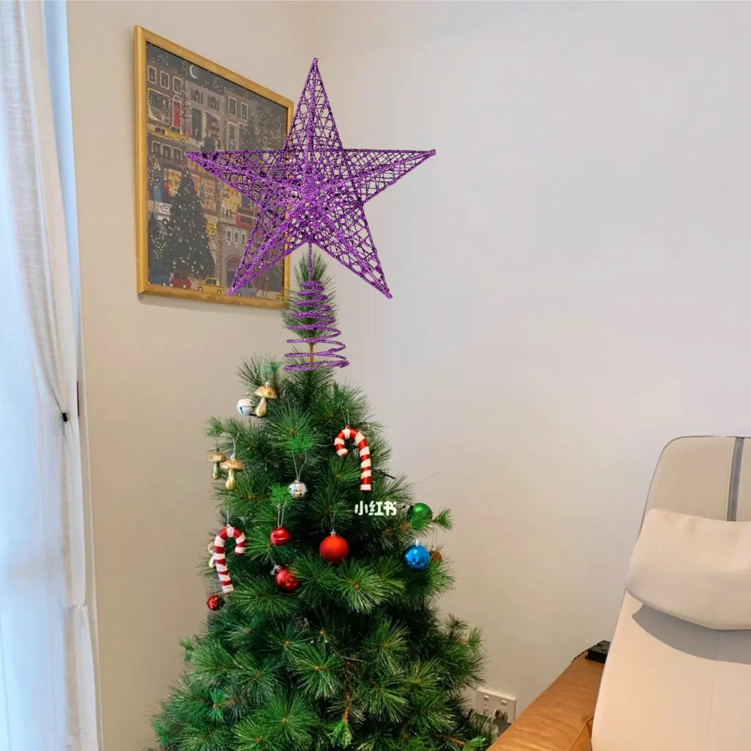 Amazon.com: BinaryABC Christmas Tree Topper Star,Glittering
